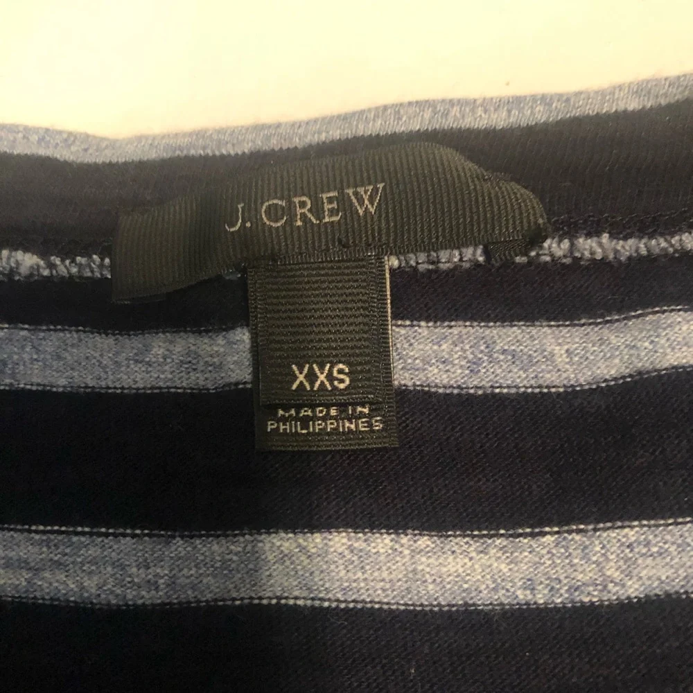 J. Crew Navy & Gray Striped Top